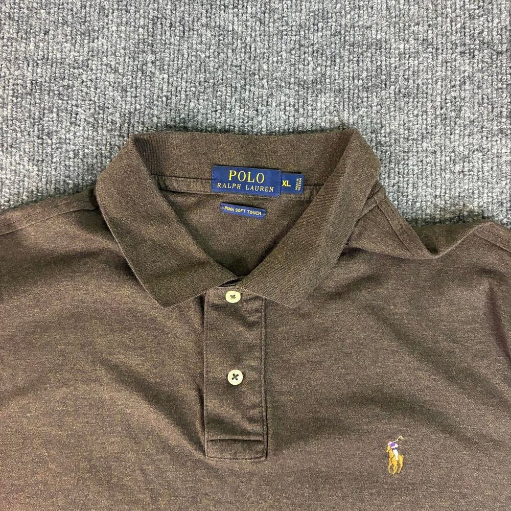 Polo Ralph Lauren Pima Soft Touch Polo Mens XL Brown Pony Logo Short Sleeve
